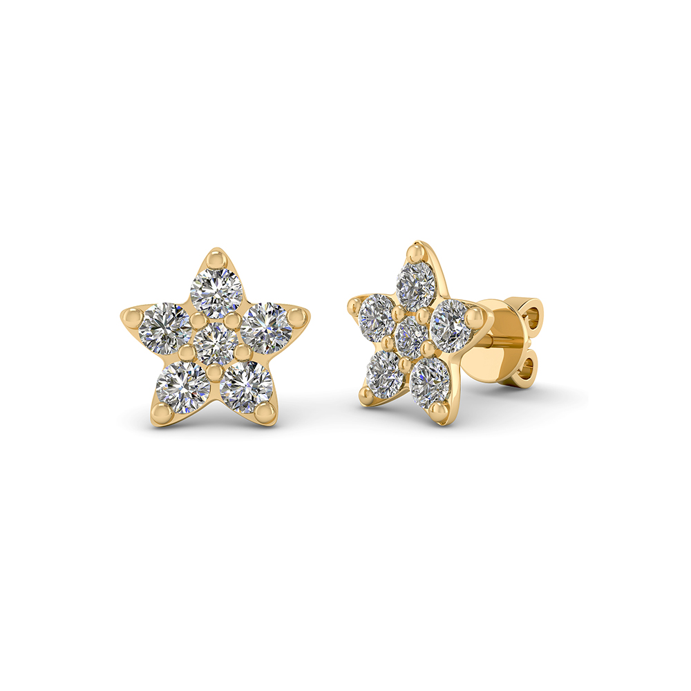 Henrik Ørsnes Design Star Ørestikker i Guld med Diamanter
