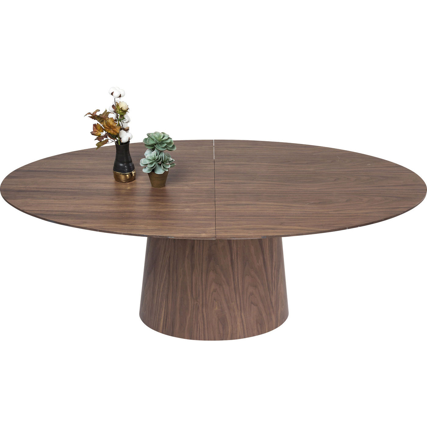 Elegant Valnødde Ovalt Spisebord med Butterflyplade