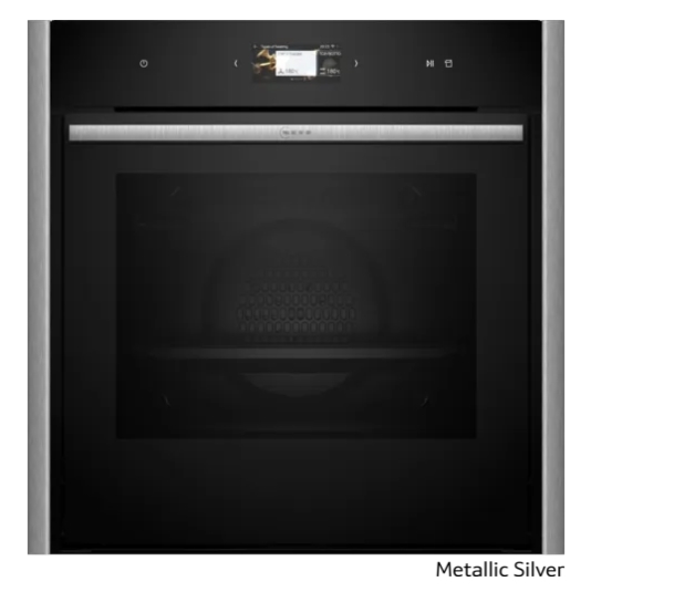 Indbygningsovn med Dampfunktion - Neff N90 Metallic Sølv