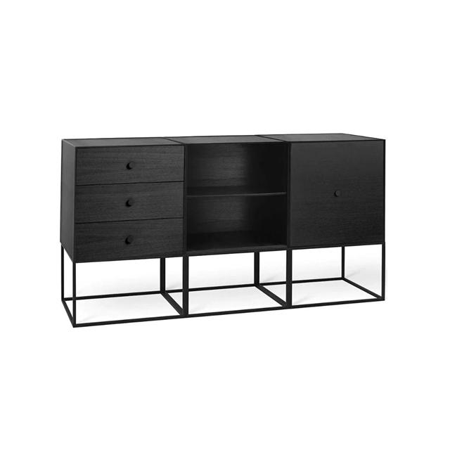 Sort Audo Frame Trio Kommode - Elegant Asketræ Design