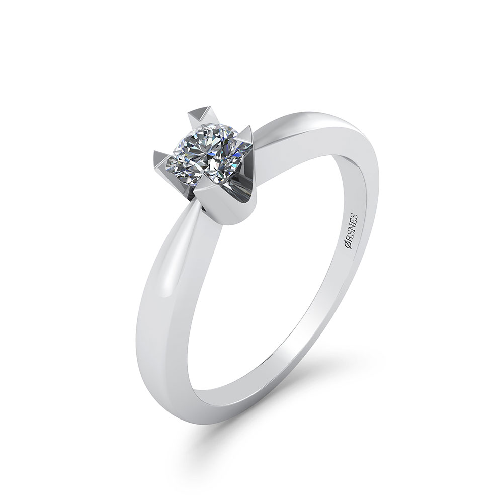 Hvidguld Ring med Brillant fra Henrik Ørsnes Design