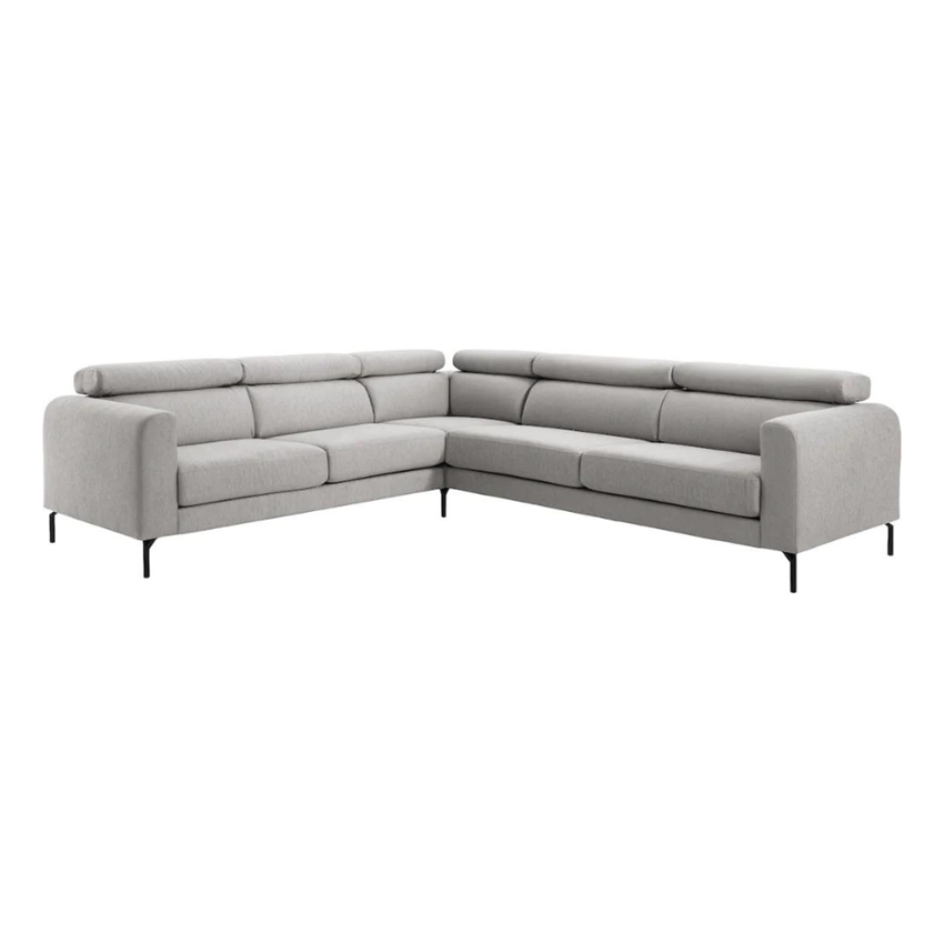Hjørnesofa i Lysegrå Stof – Nordic Design til Dit Hjem