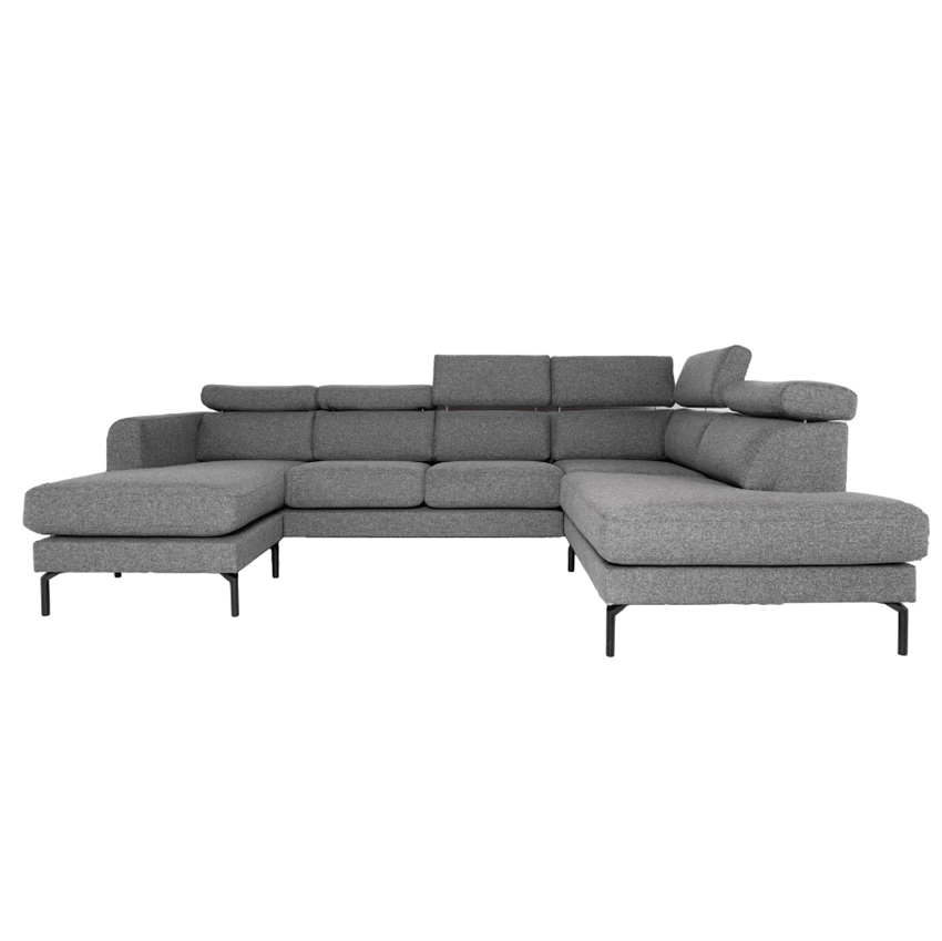 Helsinge U-sofa i Mørkegråt Stof - Elegant Nordic Design