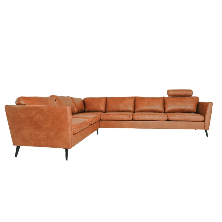 Jakob Højrevendt Hjørnesofa i Brun med Sorte Ben - Nordic Design
