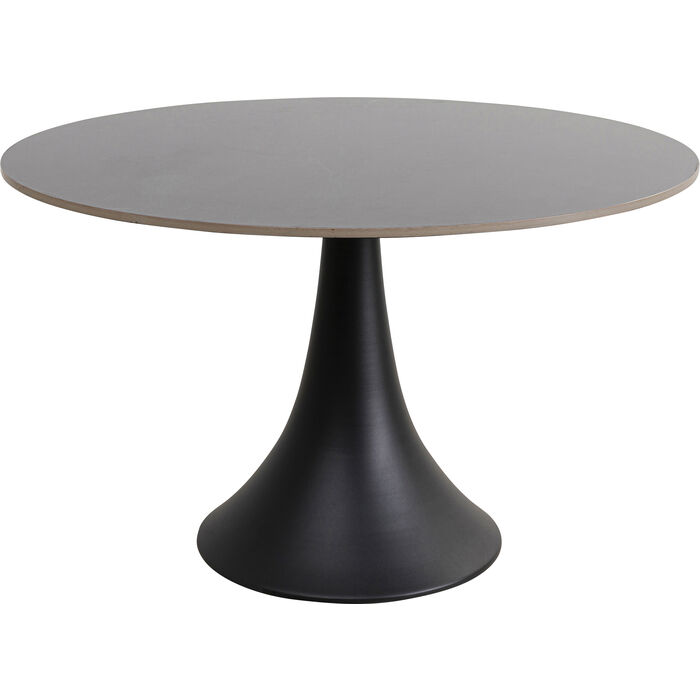 Elegant Rundt Spisebord i Keramik og Aluminium - Sort Design