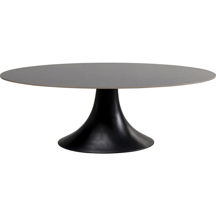 Elegant Oval Spisebord i Sort Keramik og Aluminium