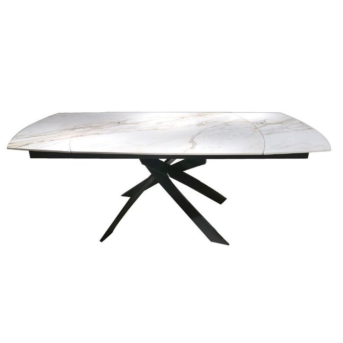 Praktisk hvid Kare Design Twist Onyx spisebord med tillægsplader