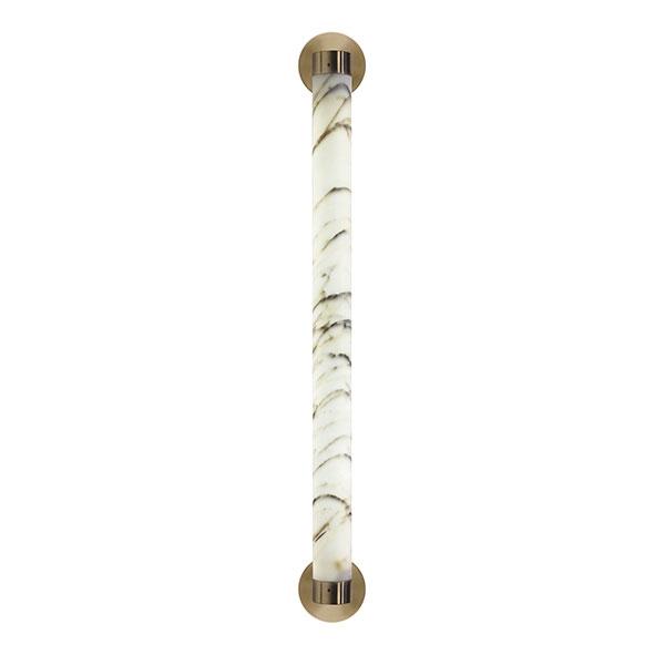 Carrara Marmor Tube Væglampe i Messing – Unik Design!