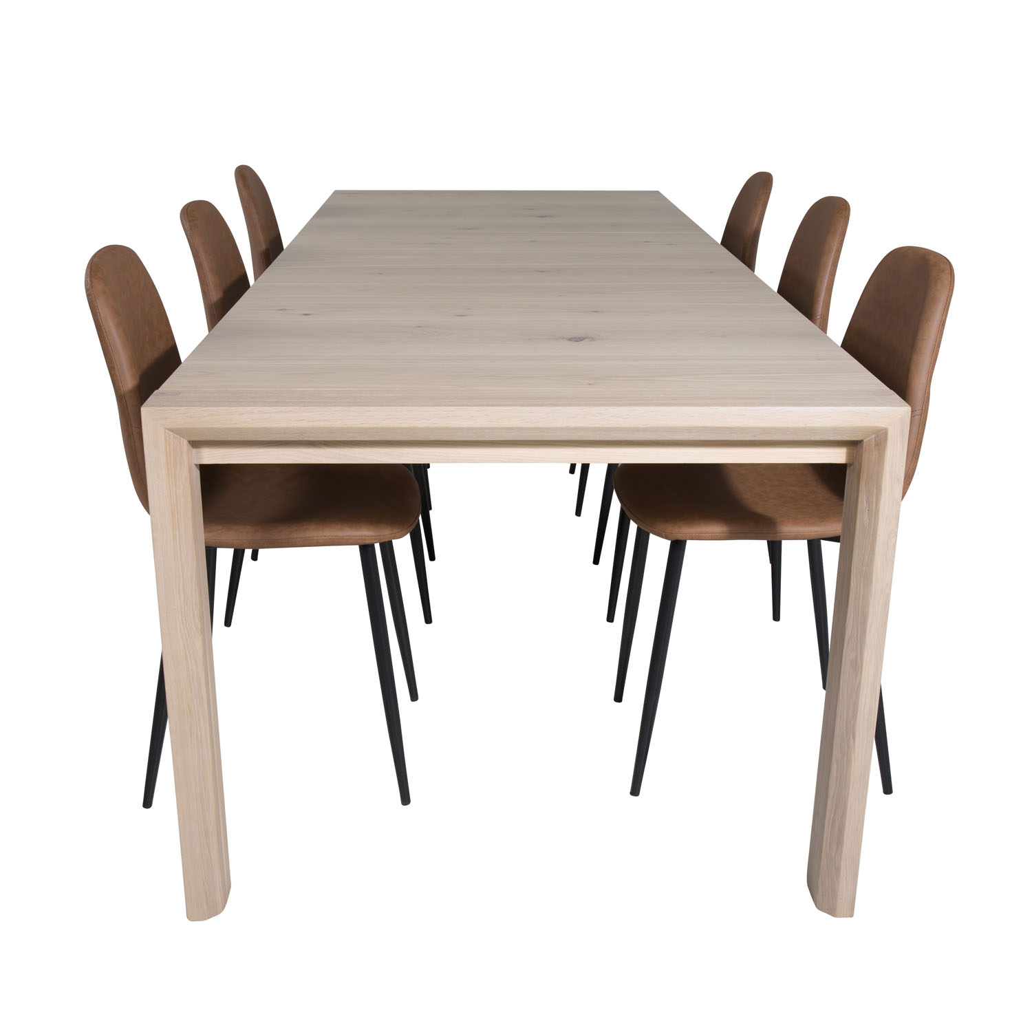 Hvid Venture Design Slider Spisebordssæt med Stole