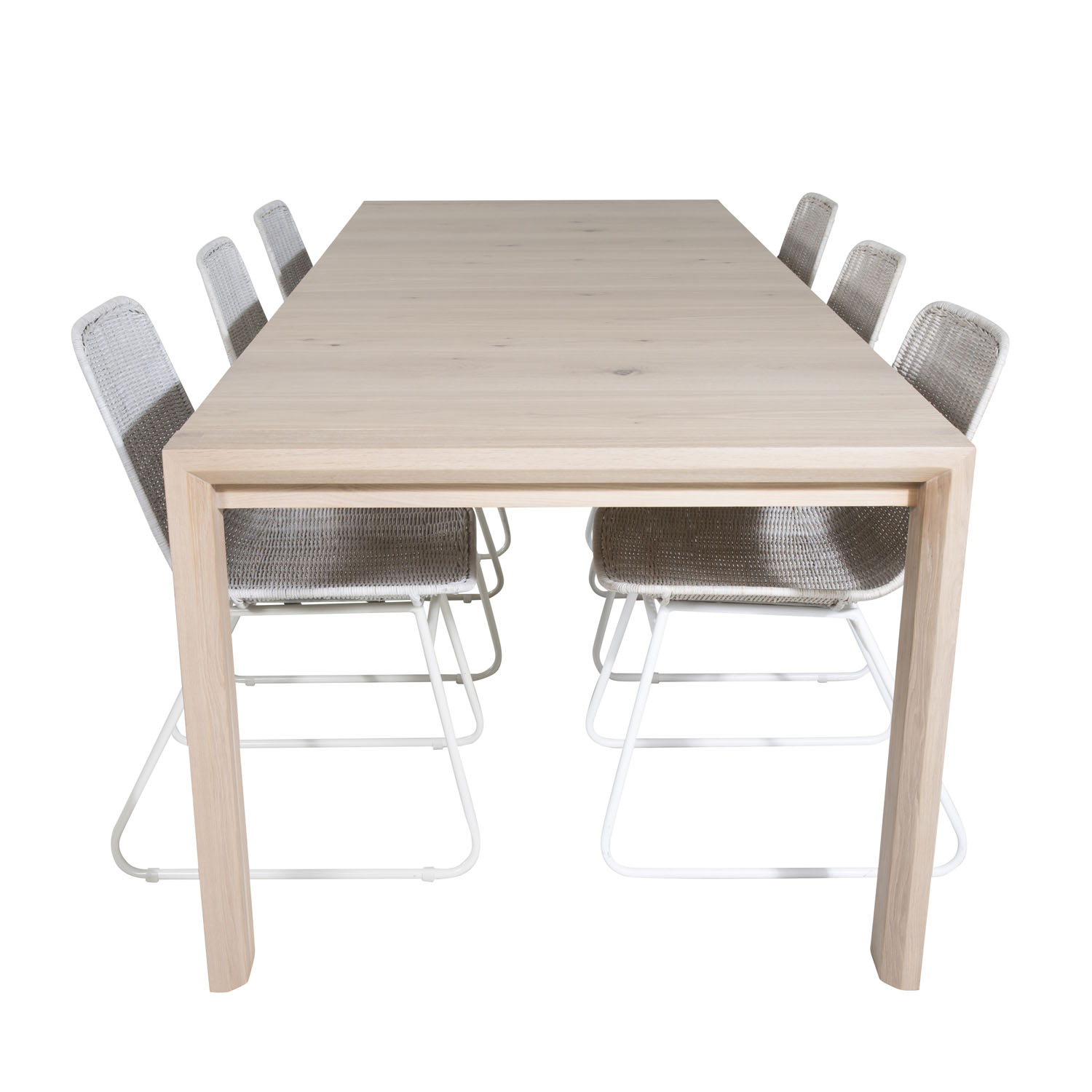 Hvid Slider Spisebordssæt med Stole fra Venture Design