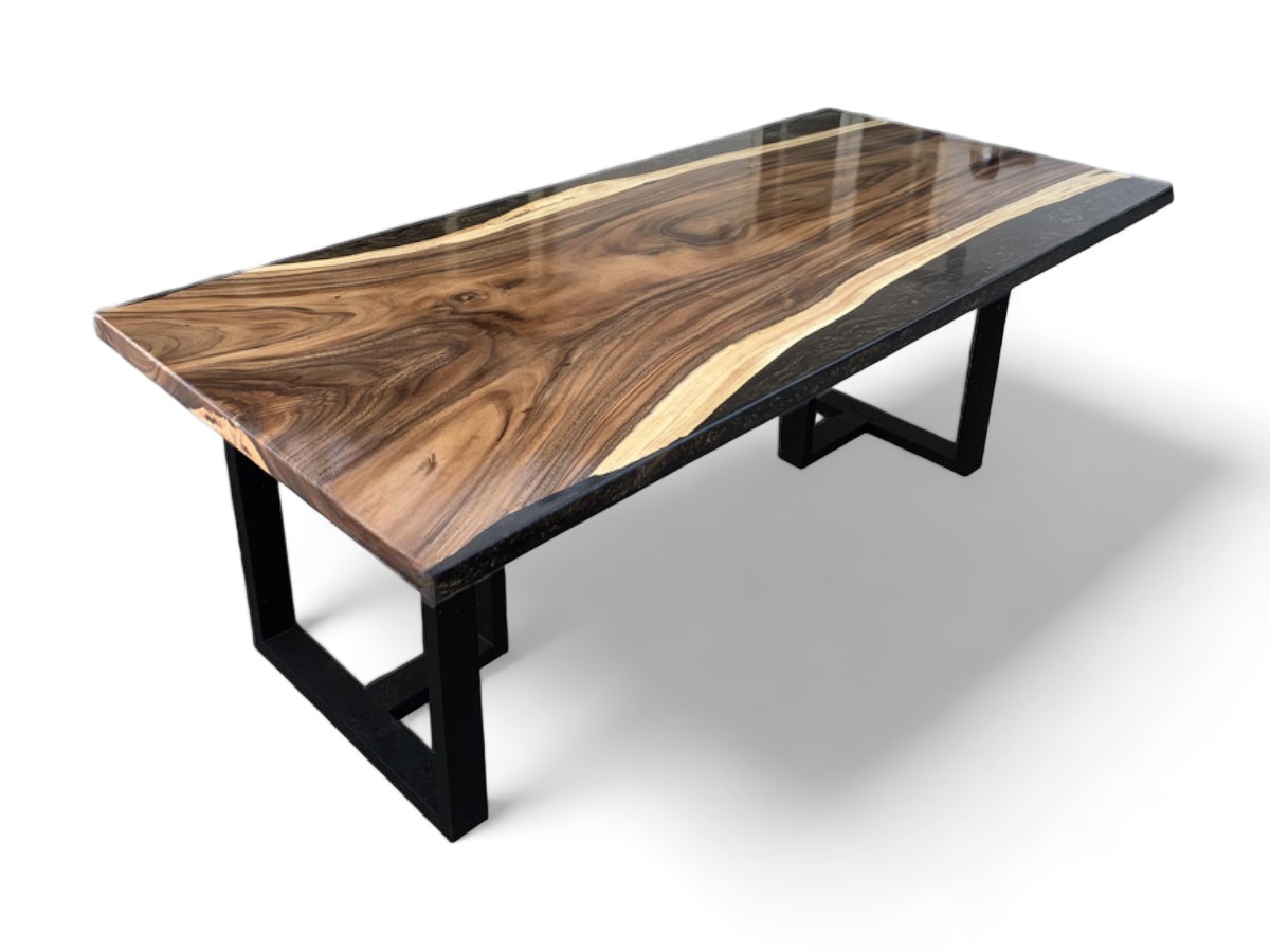 Sort Glossy Epoxy Plankebord - Unika Design 200x100 cm
