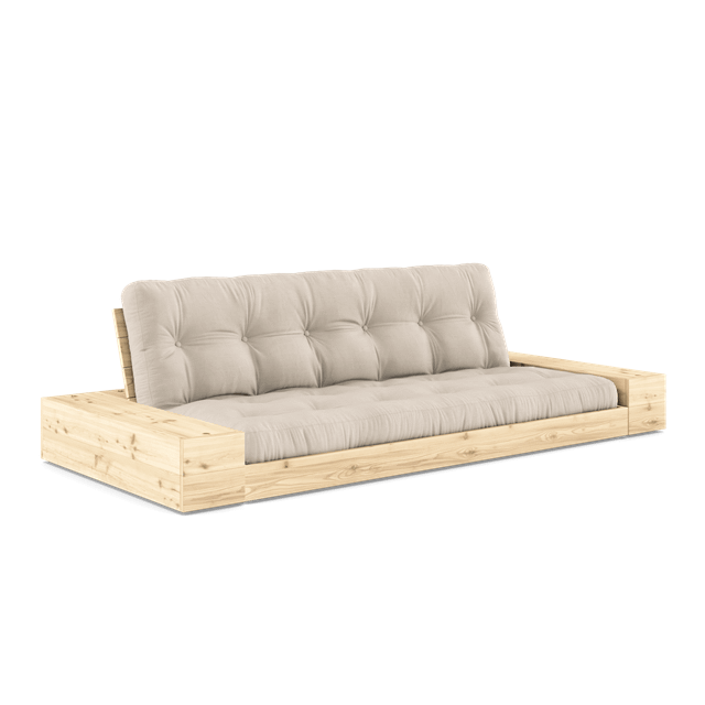 Klarlakeret Sovesofa i Klar Beige med Sidekasse - Karup Design