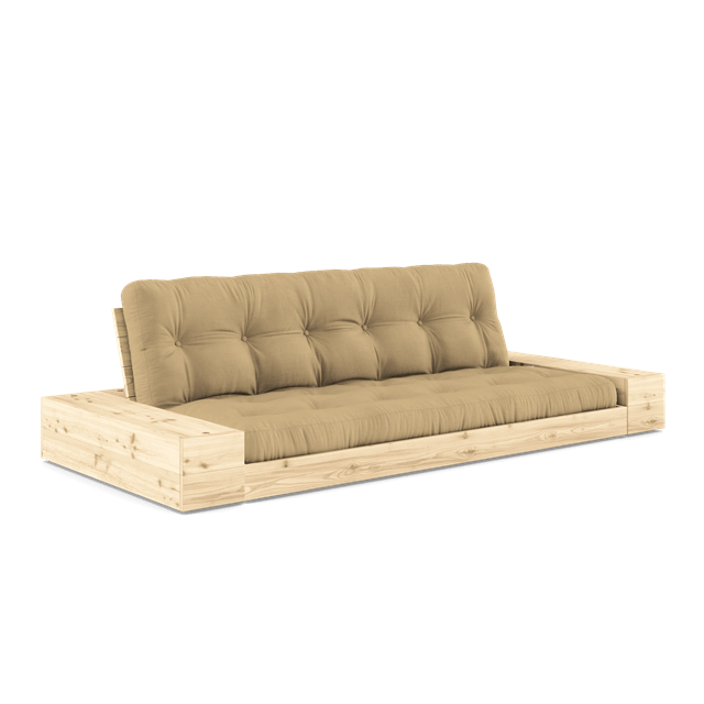 Klarlakeret Beige Futonsofa med Sidekasse - Karup Design