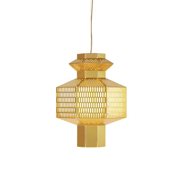 Gylden Parachilna Rock Pendel – Moderne lampe med stil