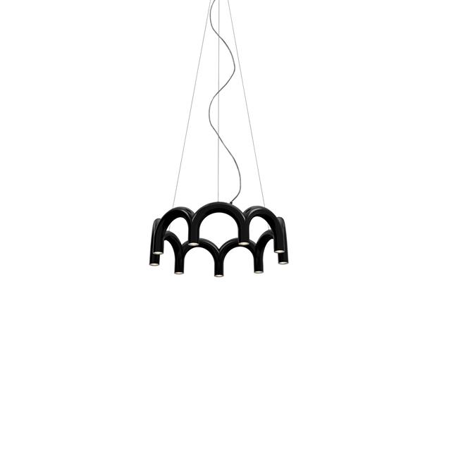 Sort Oblure Arch Circle Pendel - Grafisk Design til Dit Hjem
