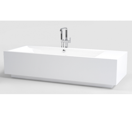 Fritstående Badekar i Hvid Akryl – Stilrent Design 220 cm